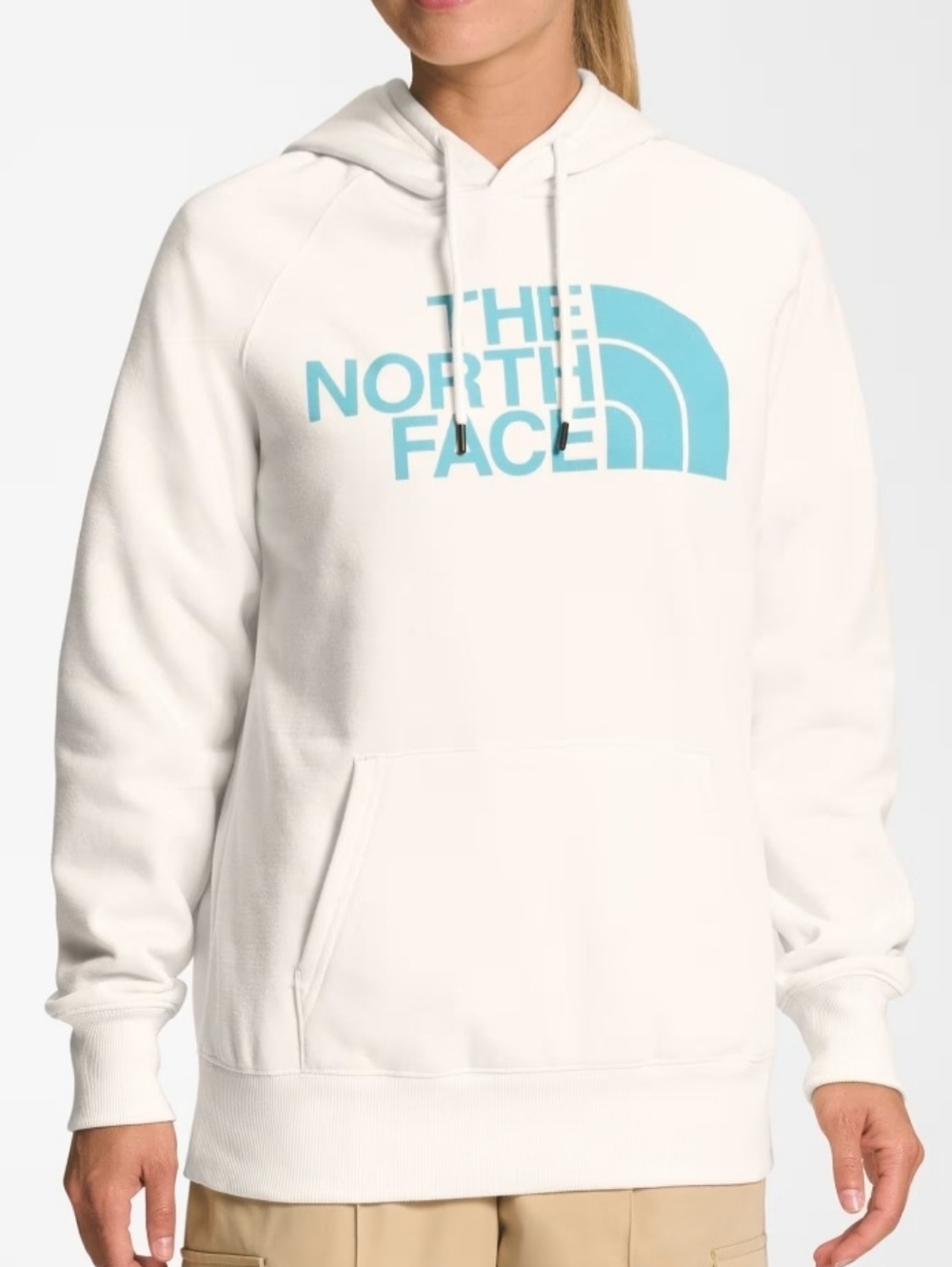 The North Face Women's Plus Size Hoodie Size XXL Off White & Teal